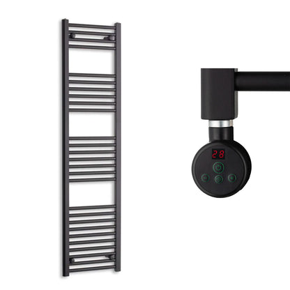 400mm Wide Electric Towel Radiator Black