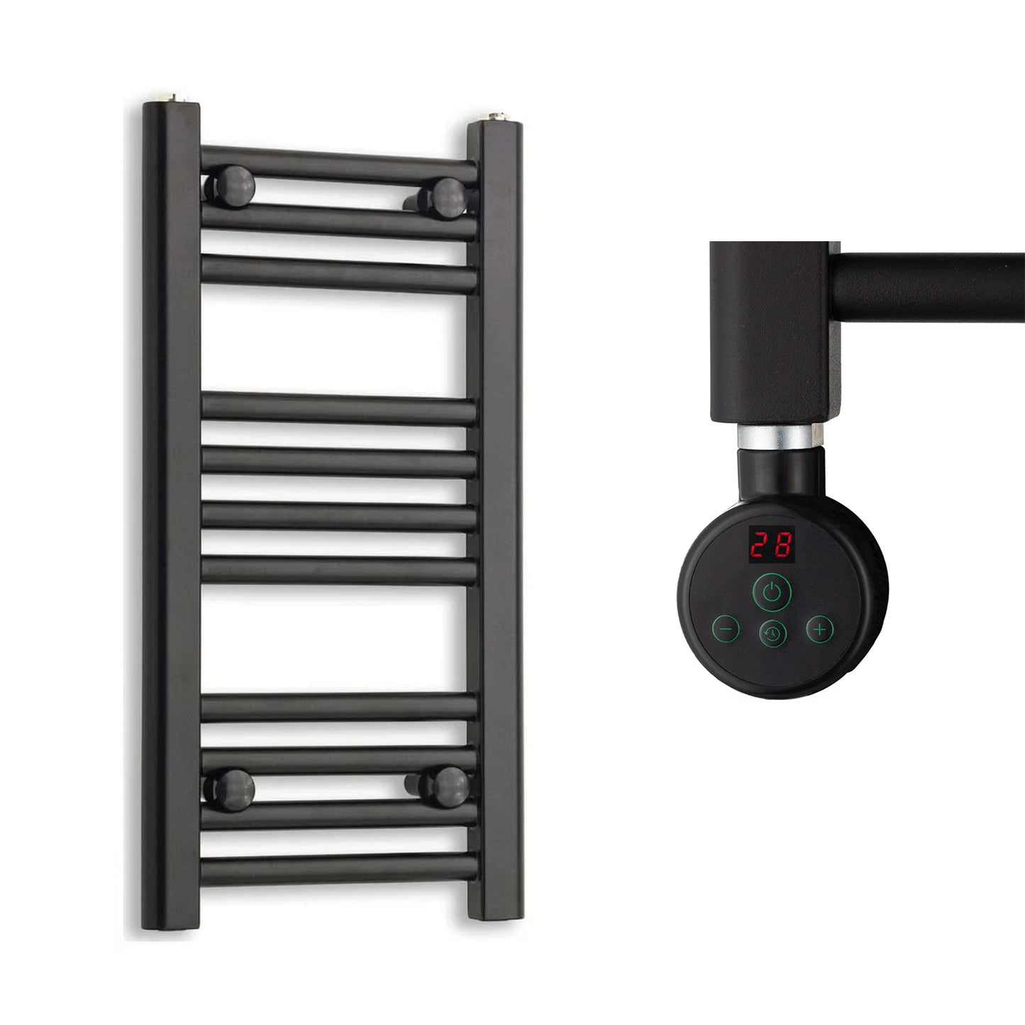 300mm Wide Electric Towel Radiator Black