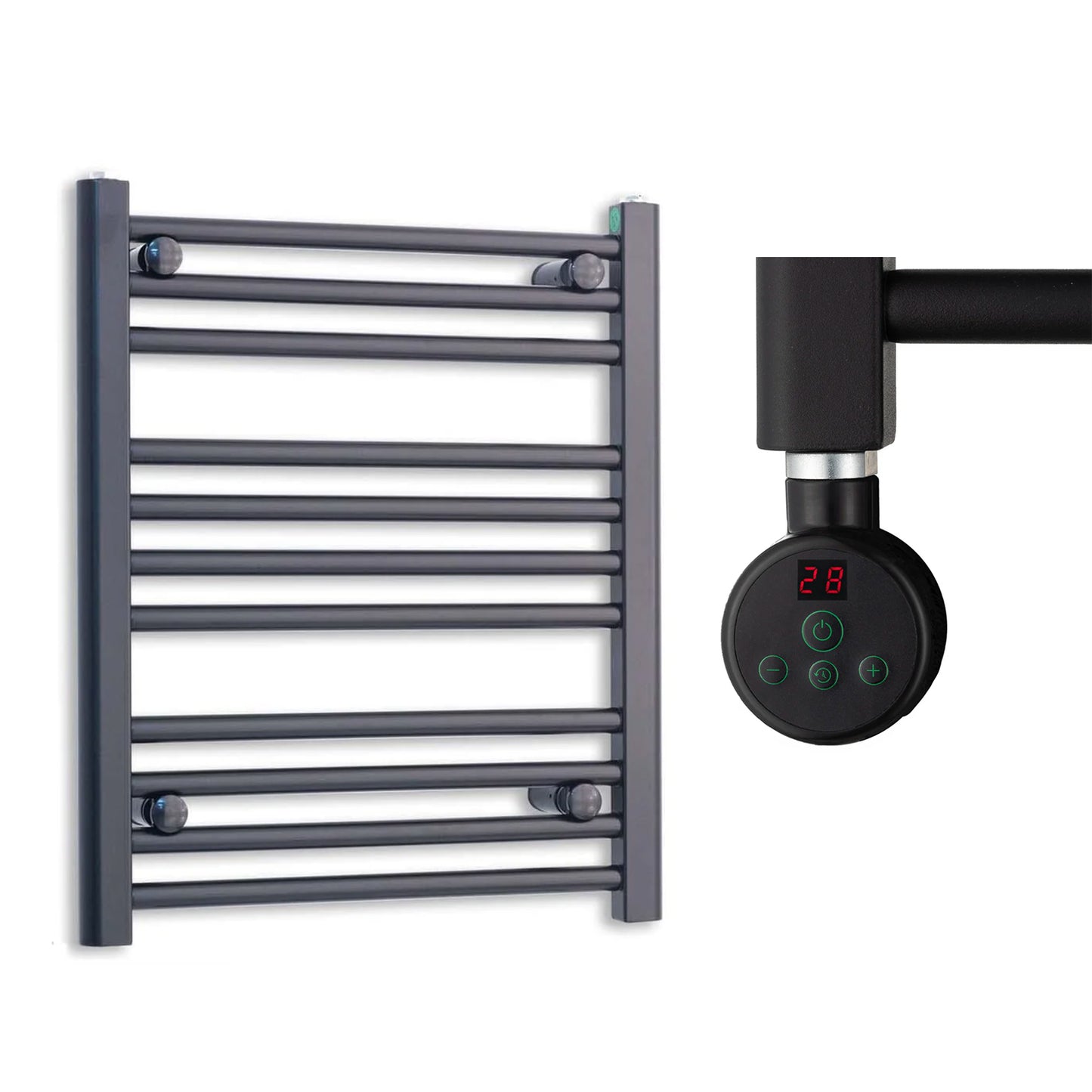 500mm Wide Electric Towel Radiator Black