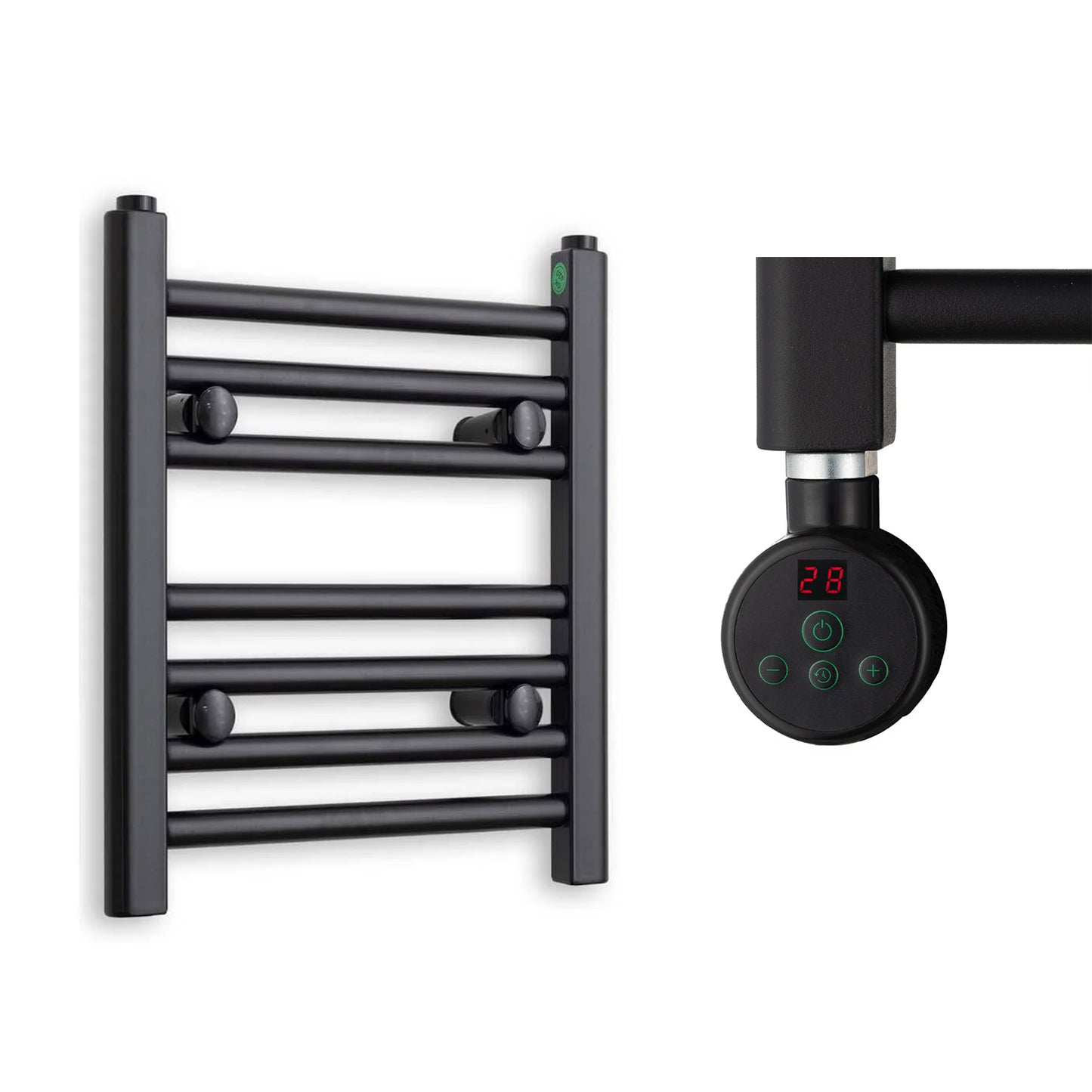 300mm Wide Electric Towel Radiator Black