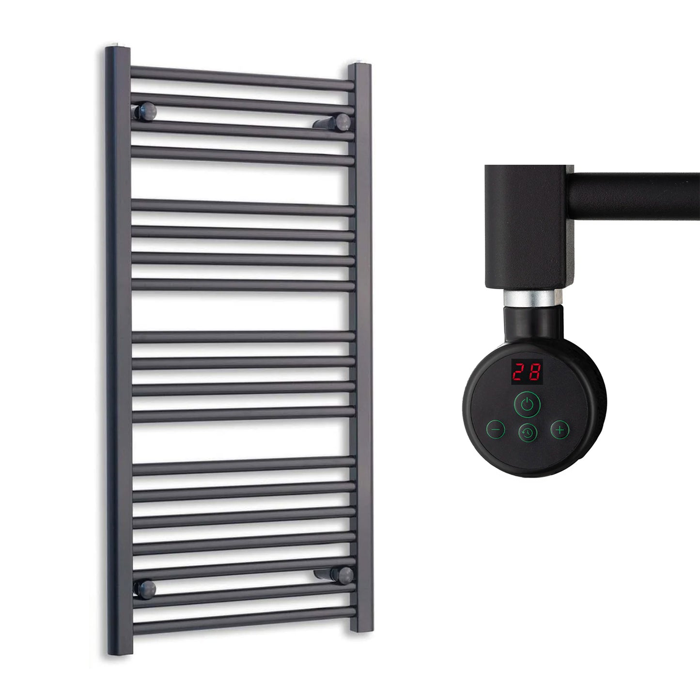 500mm Wide Electric Towel Radiator Black