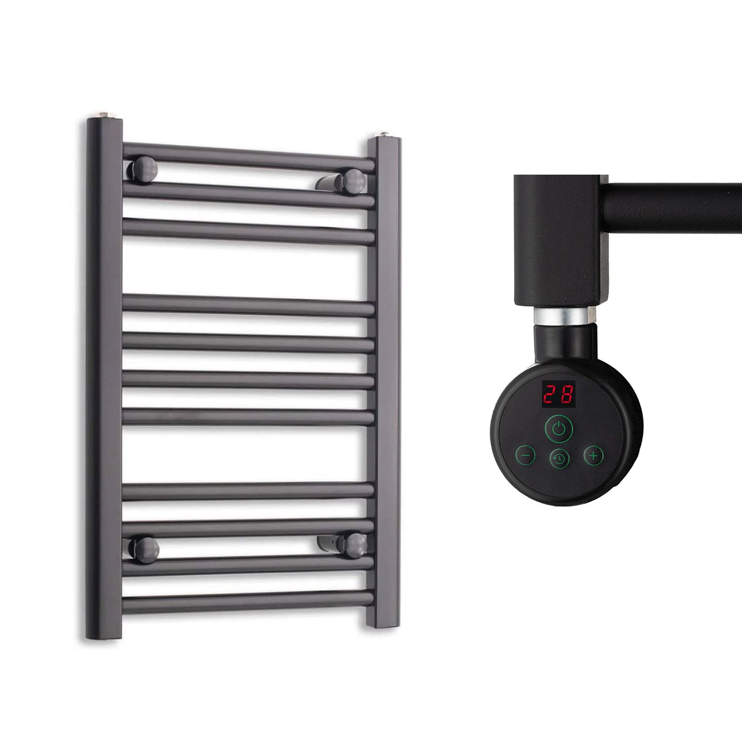 400mm Wide Electric Towel Radiator Black