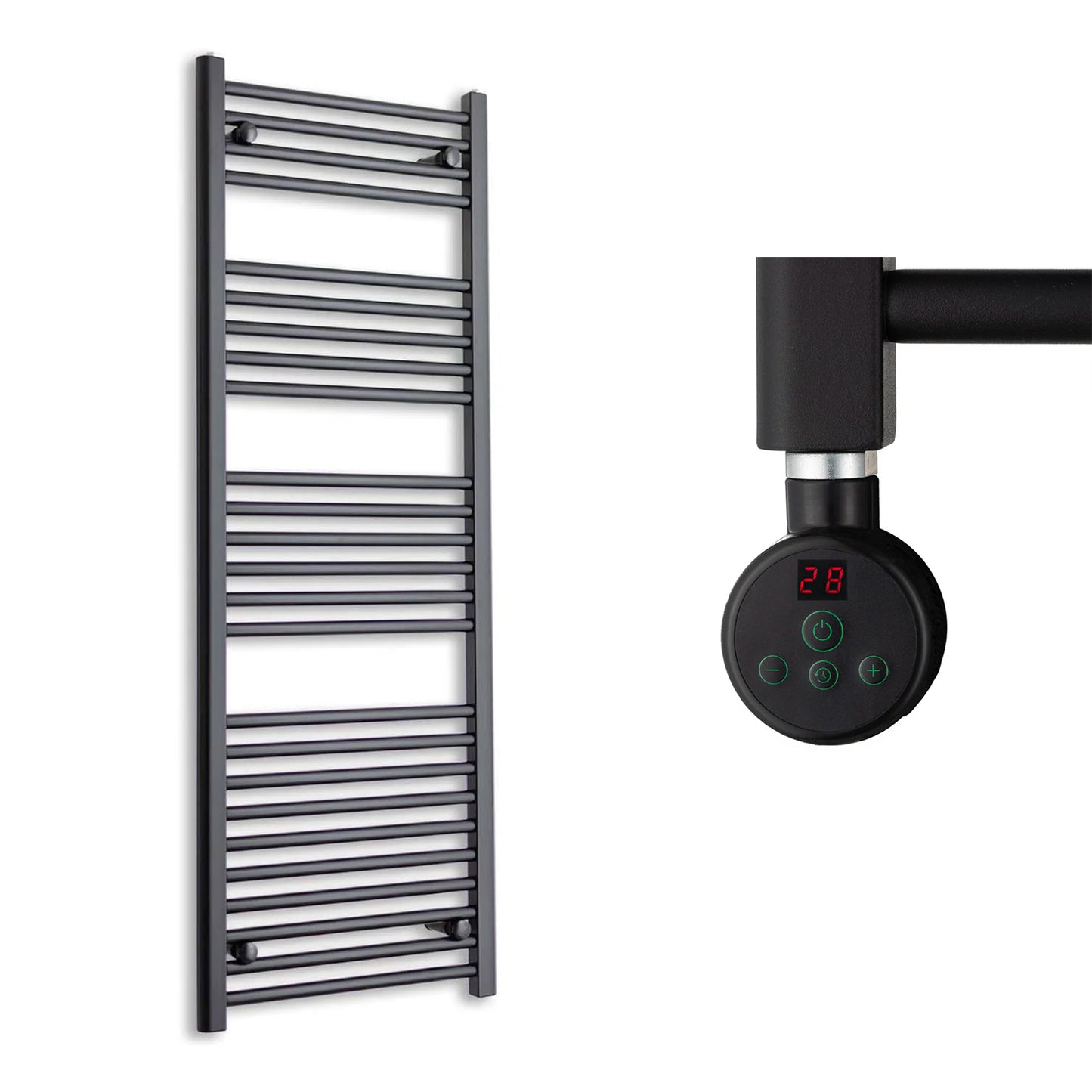500mm Wide Electric Towel Radiator Black
