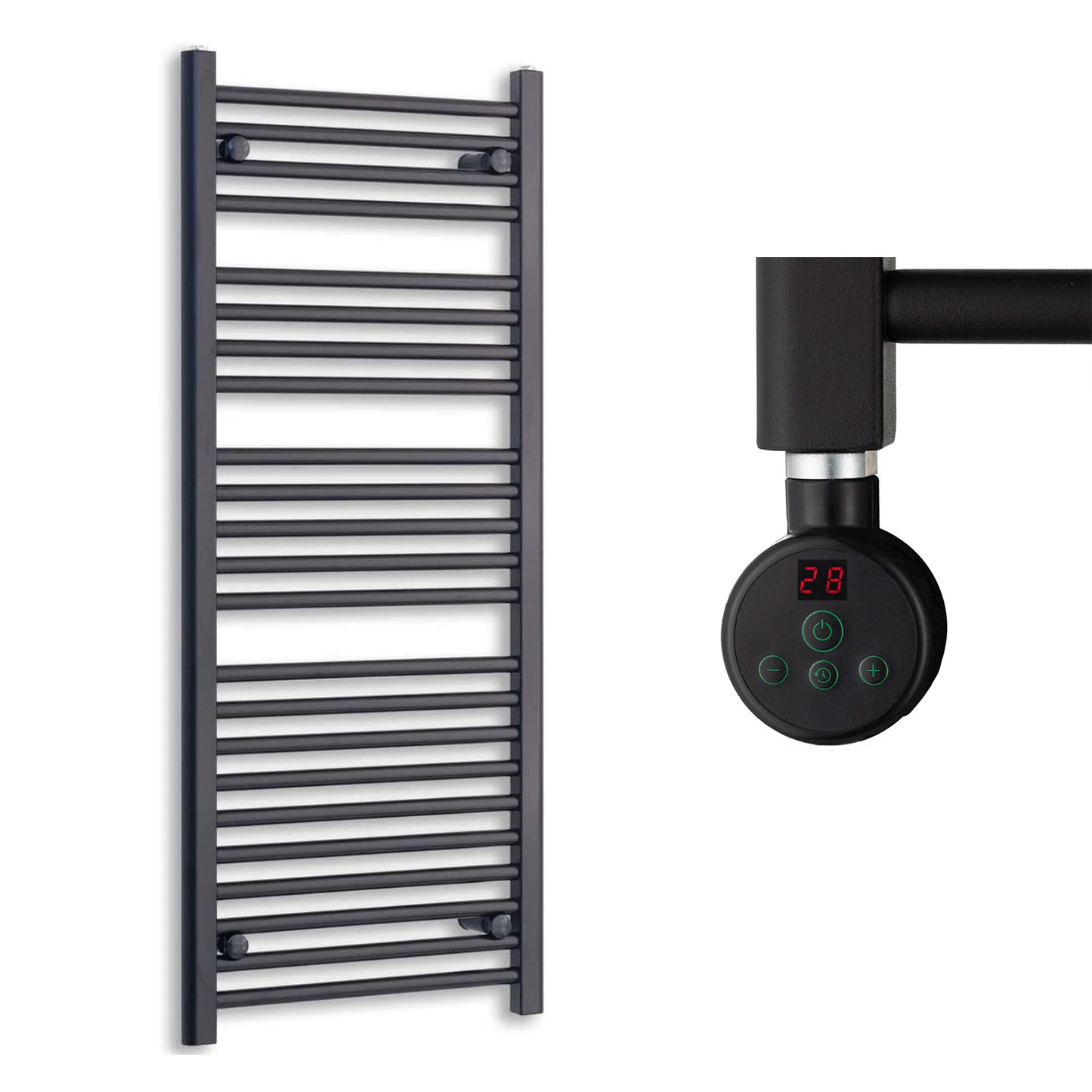 500mm Wide Electric Towel Radiator Black