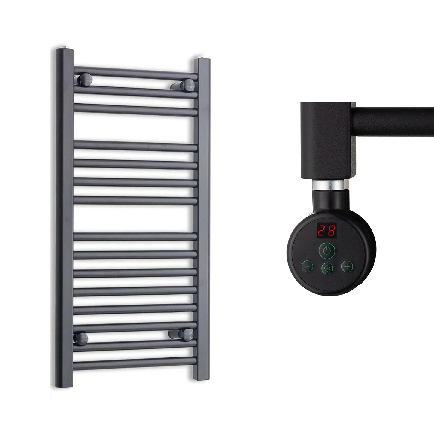 400mm Wide Electric Towel Radiator Black