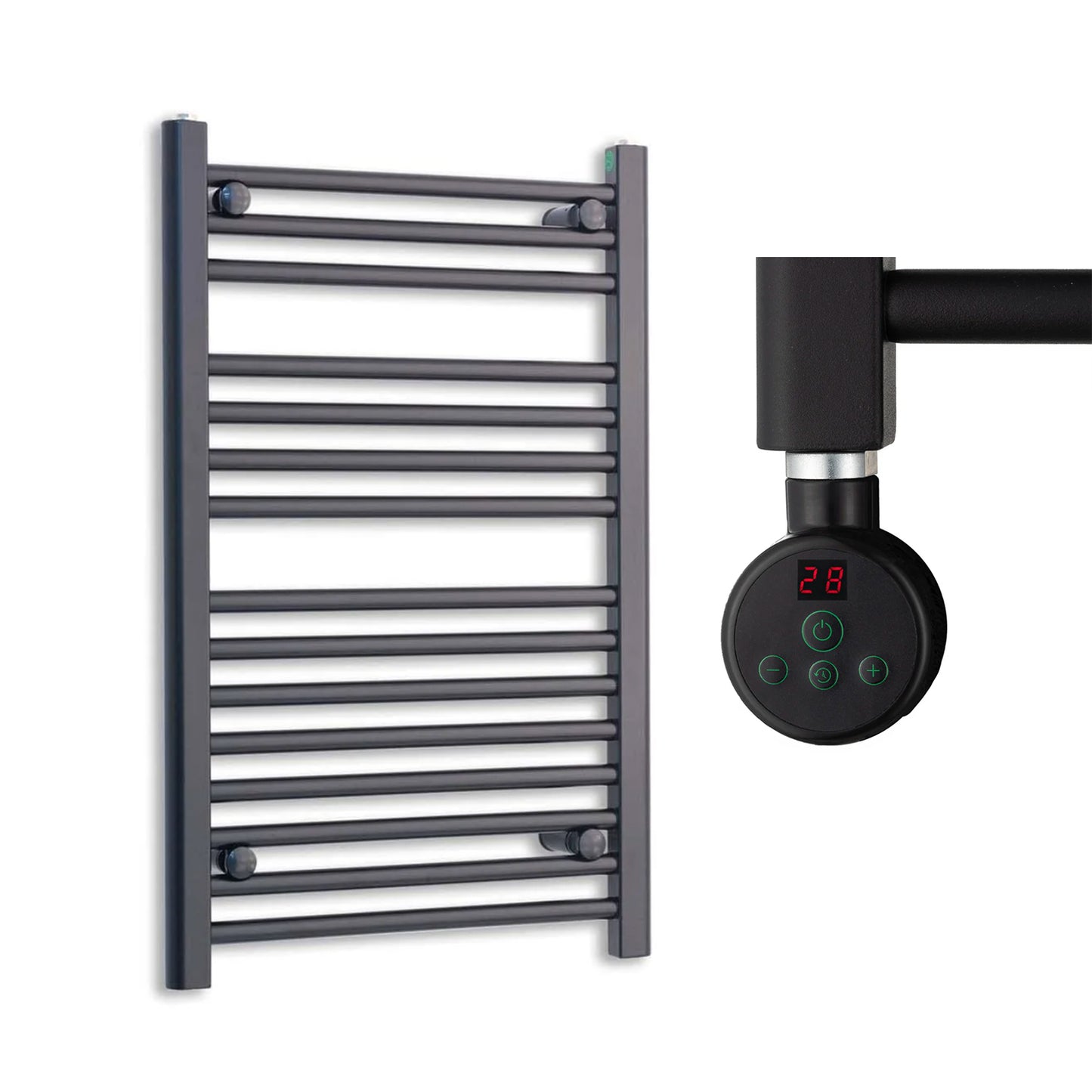 500mm Wide Electric Towel Radiator Black