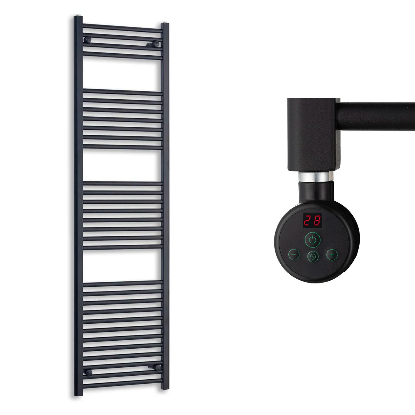 500mm Wide Electric Towel Radiator Black