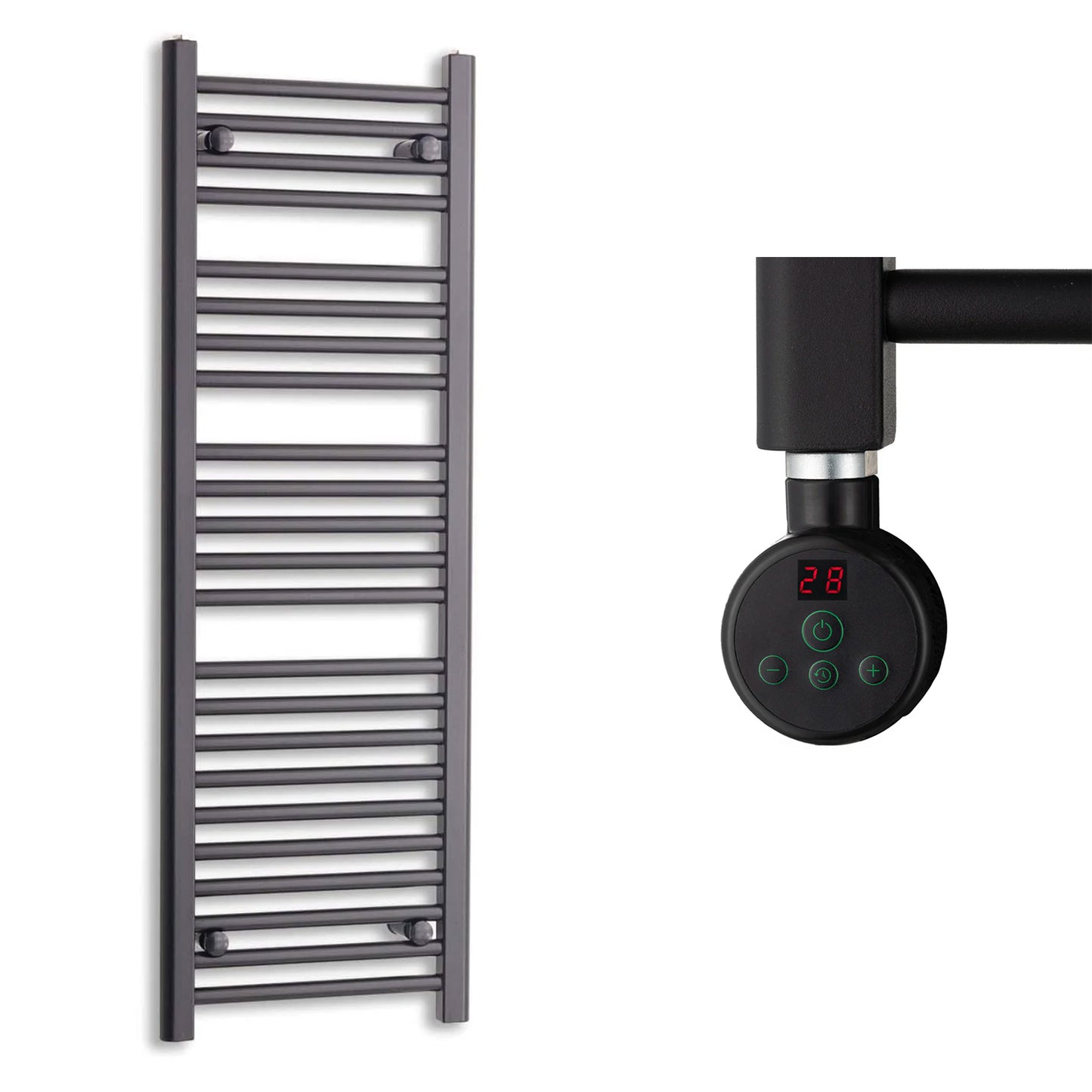 400mm Wide Electric Towel Radiator Black