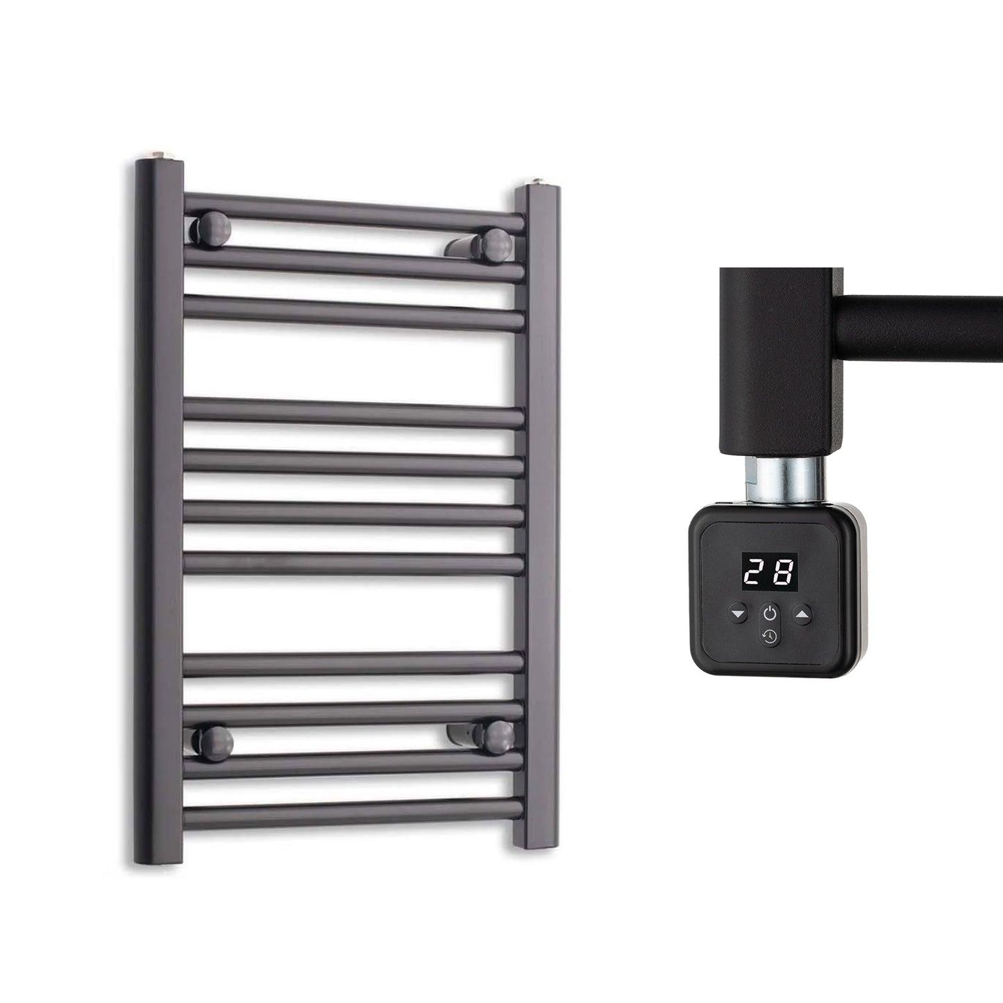 400mm Wide Electric Towel Radiator Black