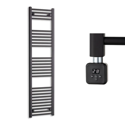400mm Wide Electric Towel Radiator Black