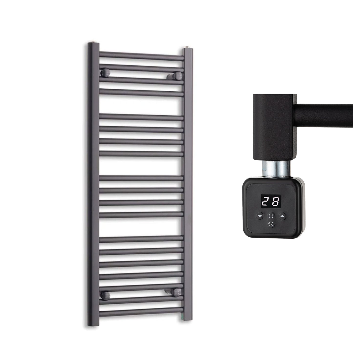 400mm Wide Electric Towel Radiator Black