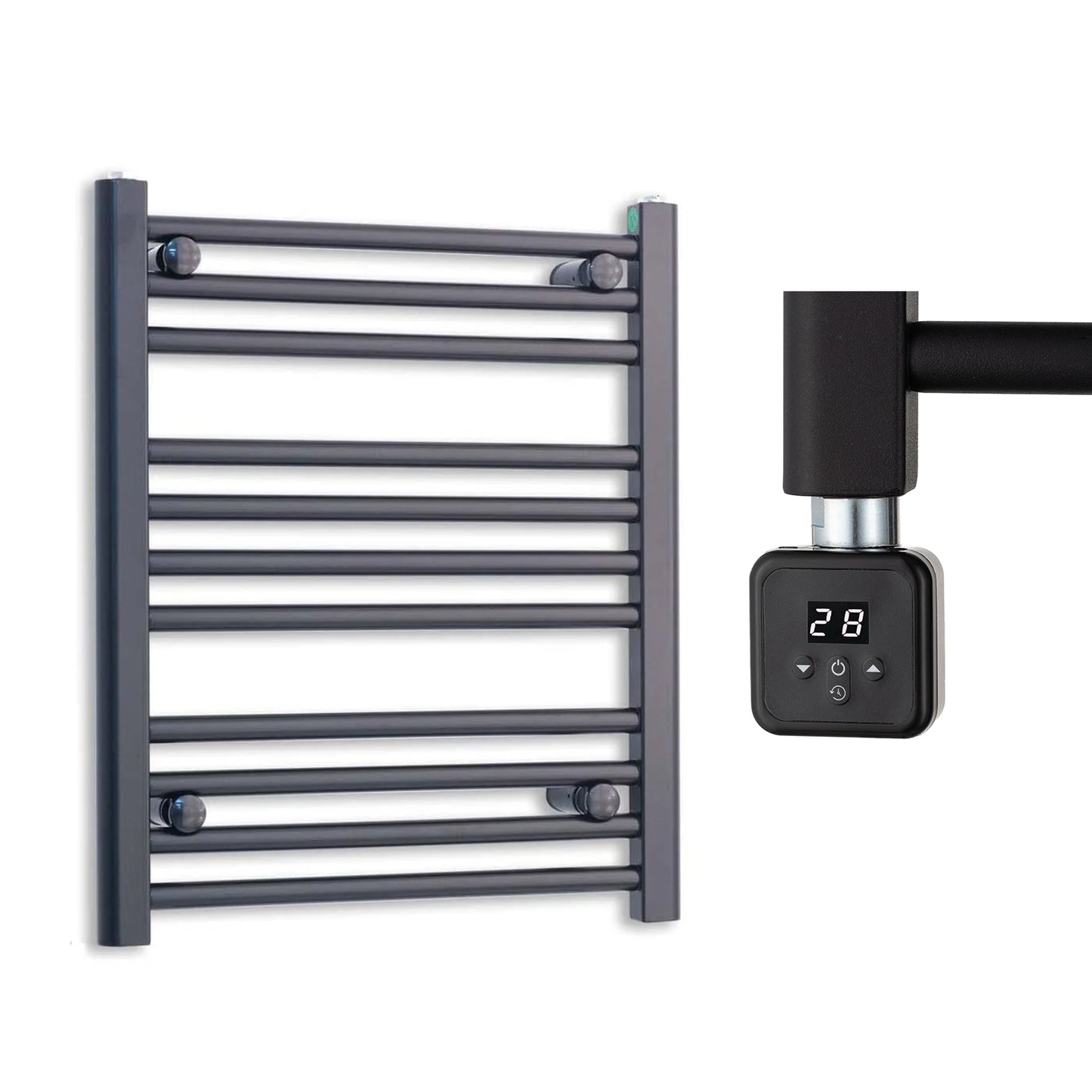 500mm Wide Electric Towel Radiator Black