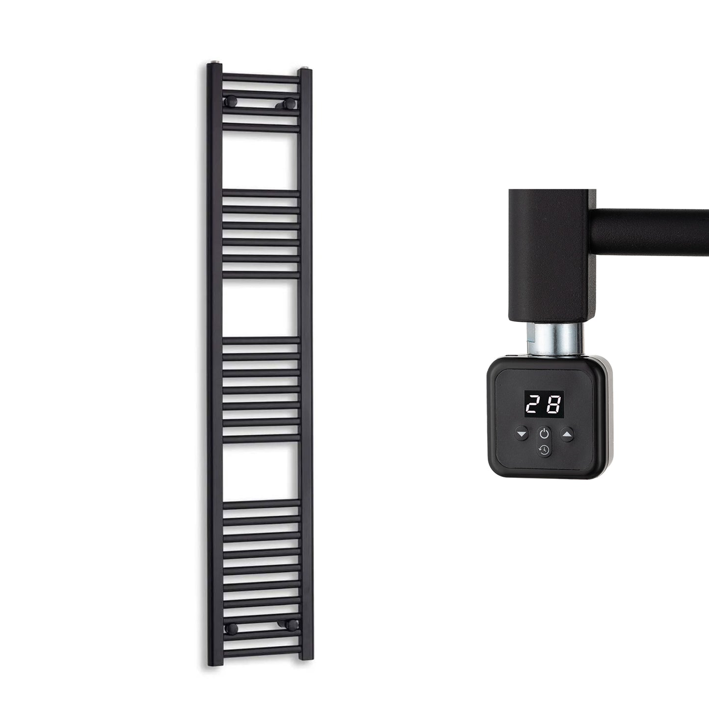 300mm Wide Electric Towel Radiator Black