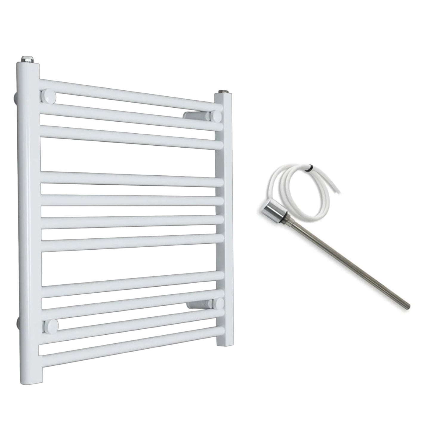 600mm Wide Electric Towel Radiator White