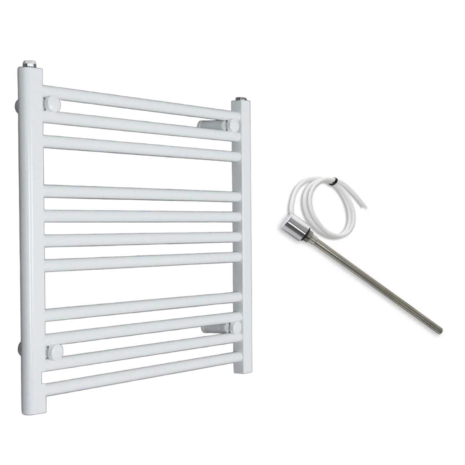 600mm Wide Electric Towel Radiator White