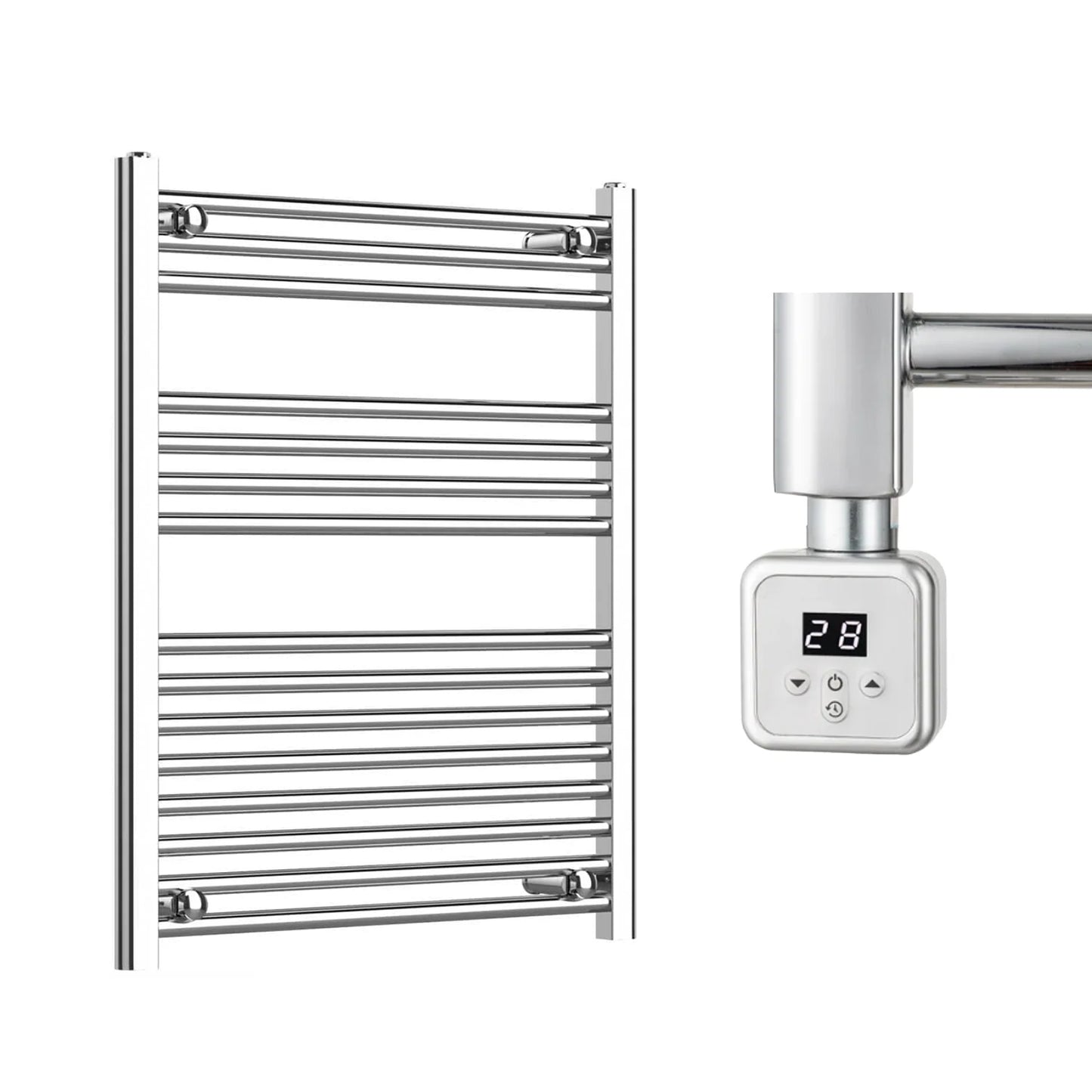 600mm Wide Electric Towel Radiator Chrome