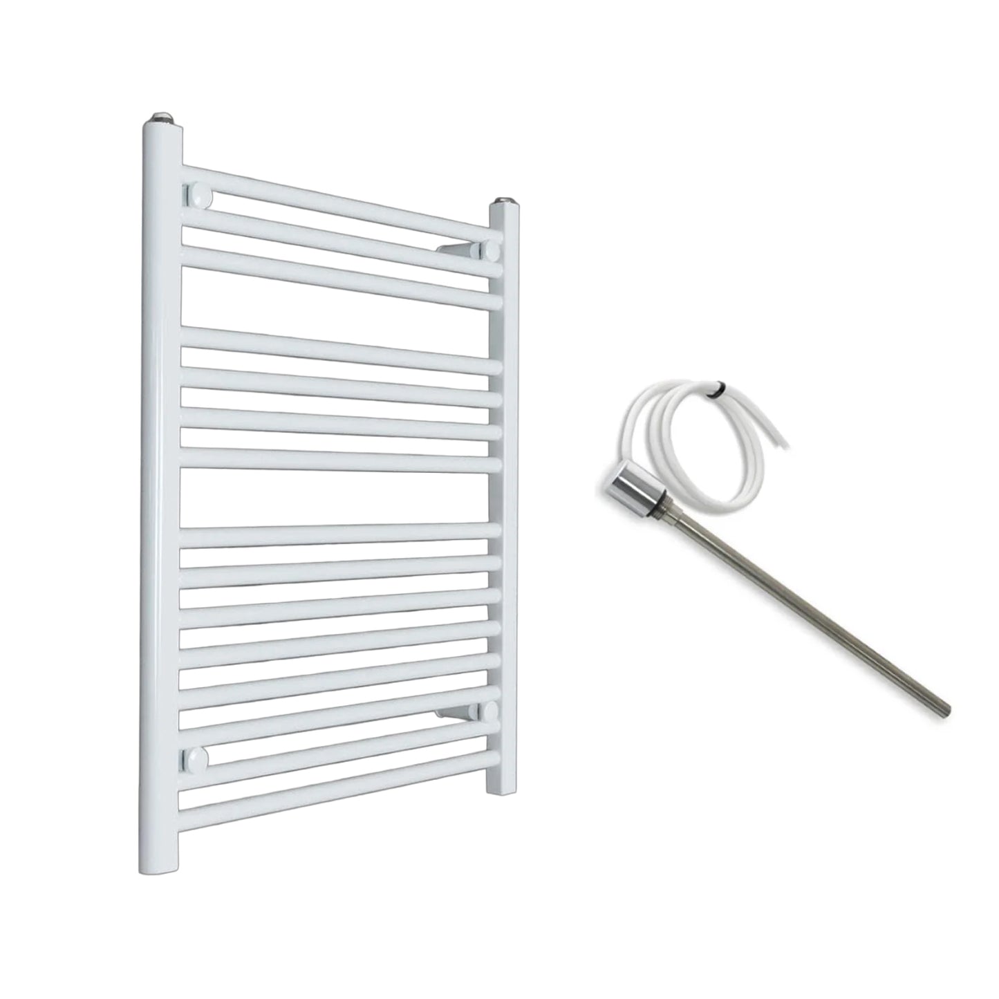 600mm Wide Electric Towel Radiator White