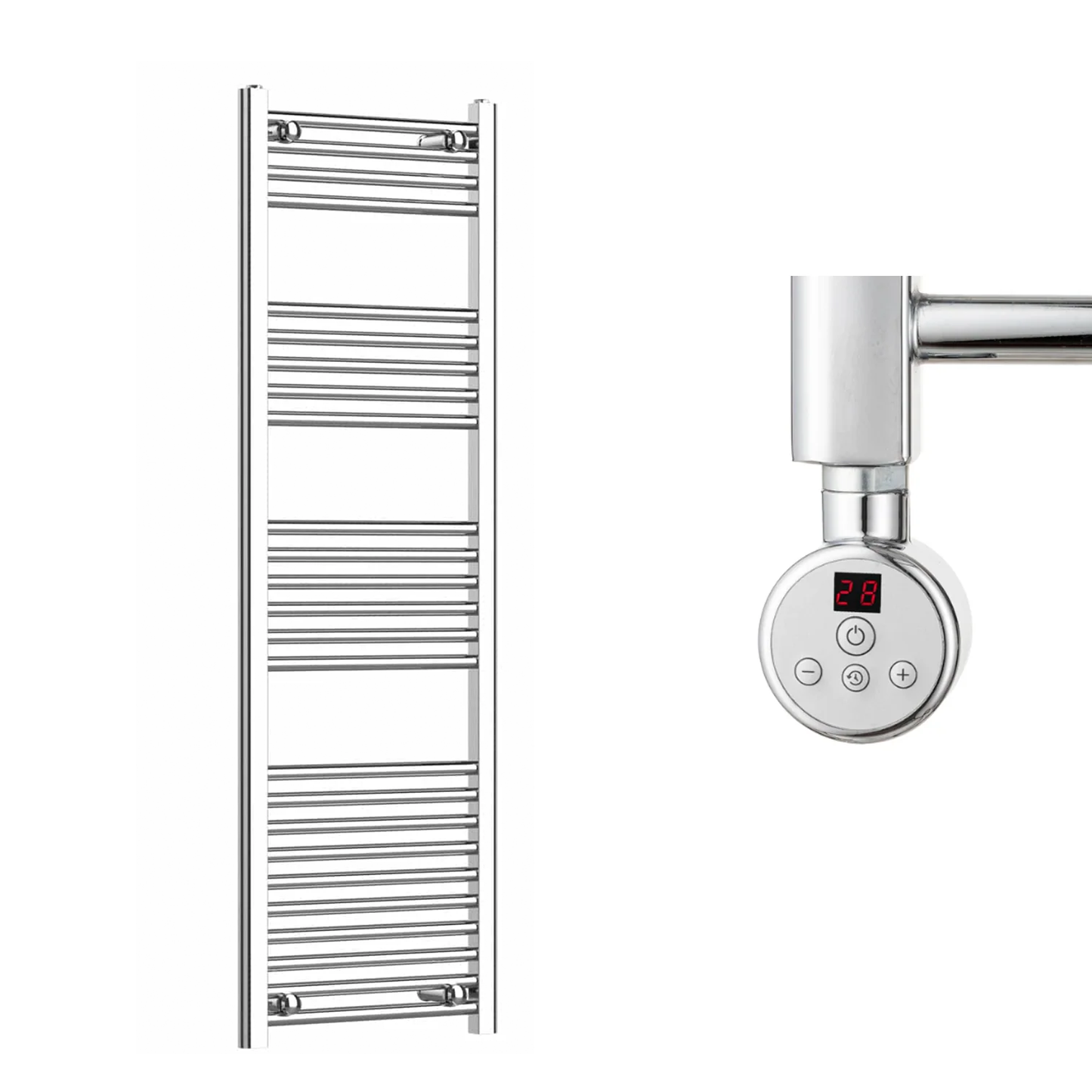 400mm Wide Electric Towel Radiator Chrome