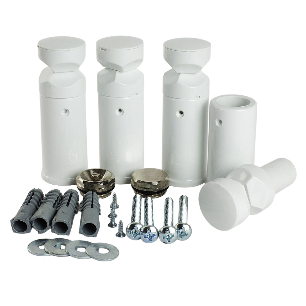 1000x250mm White Dual Fuel Flat Heated Towel Rail Radiator