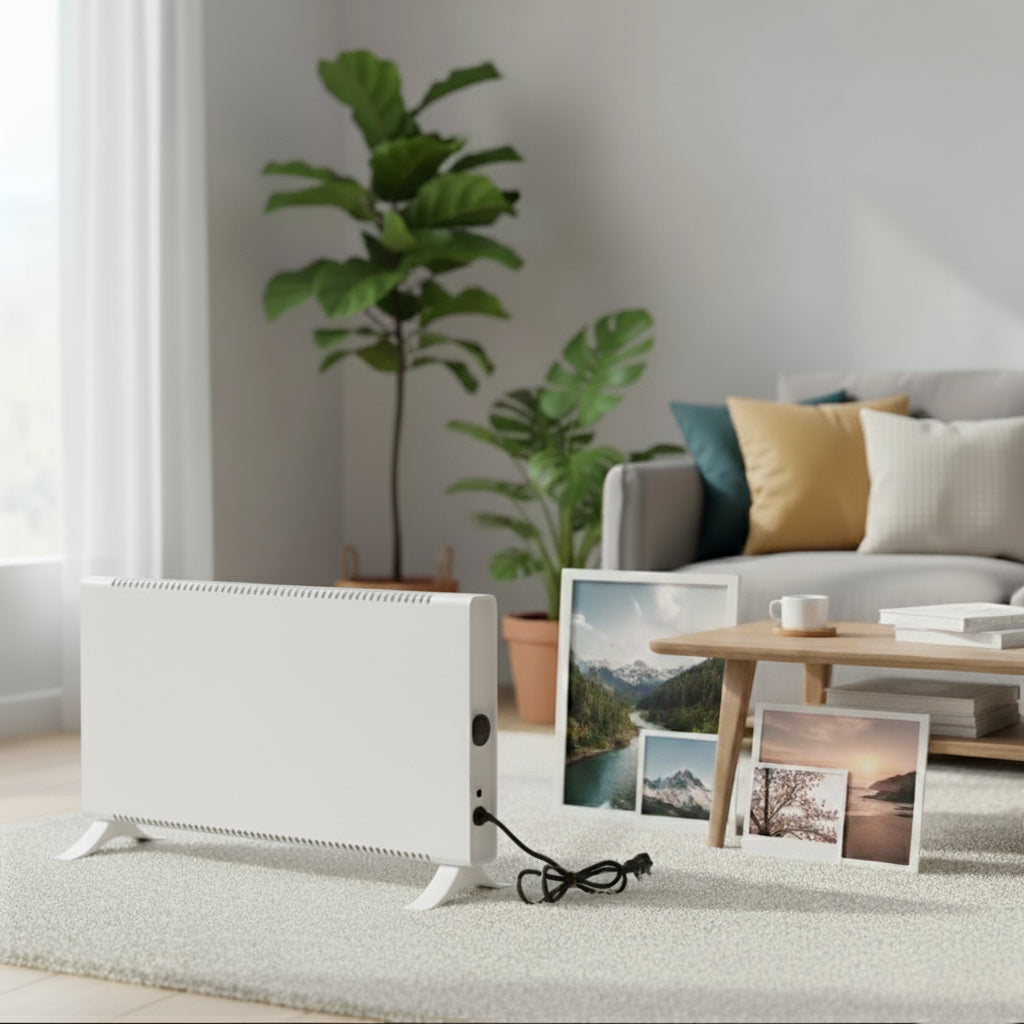 Ecoradco Convector Electric Radiator With Thermostatic Control in White Finish